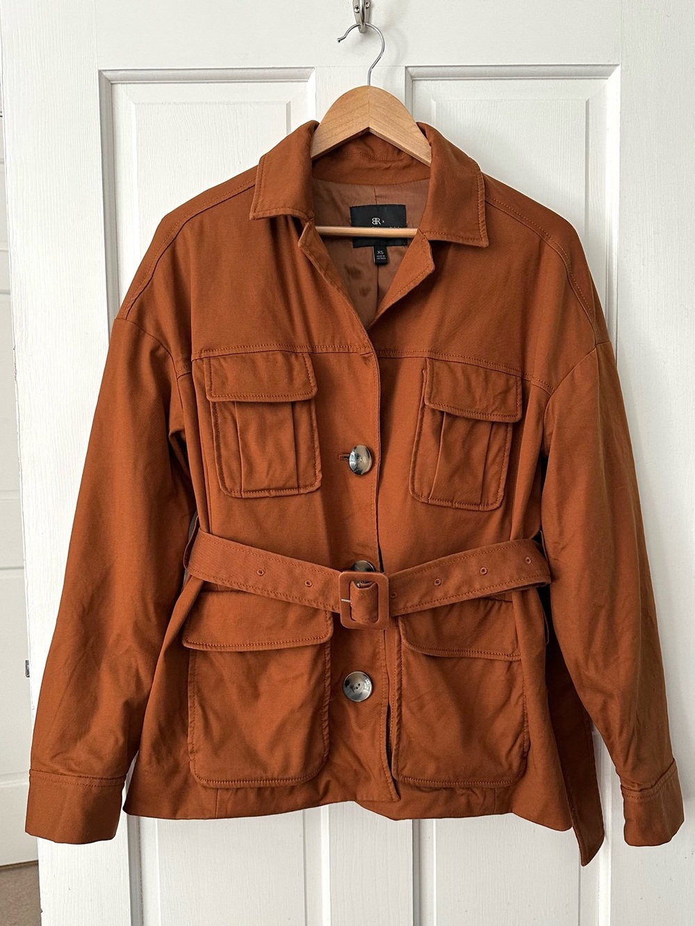 Banana Republic x Harbison Safari Belted Utility Jacket Rust Brown Oversized XS - Picture 4 of 15